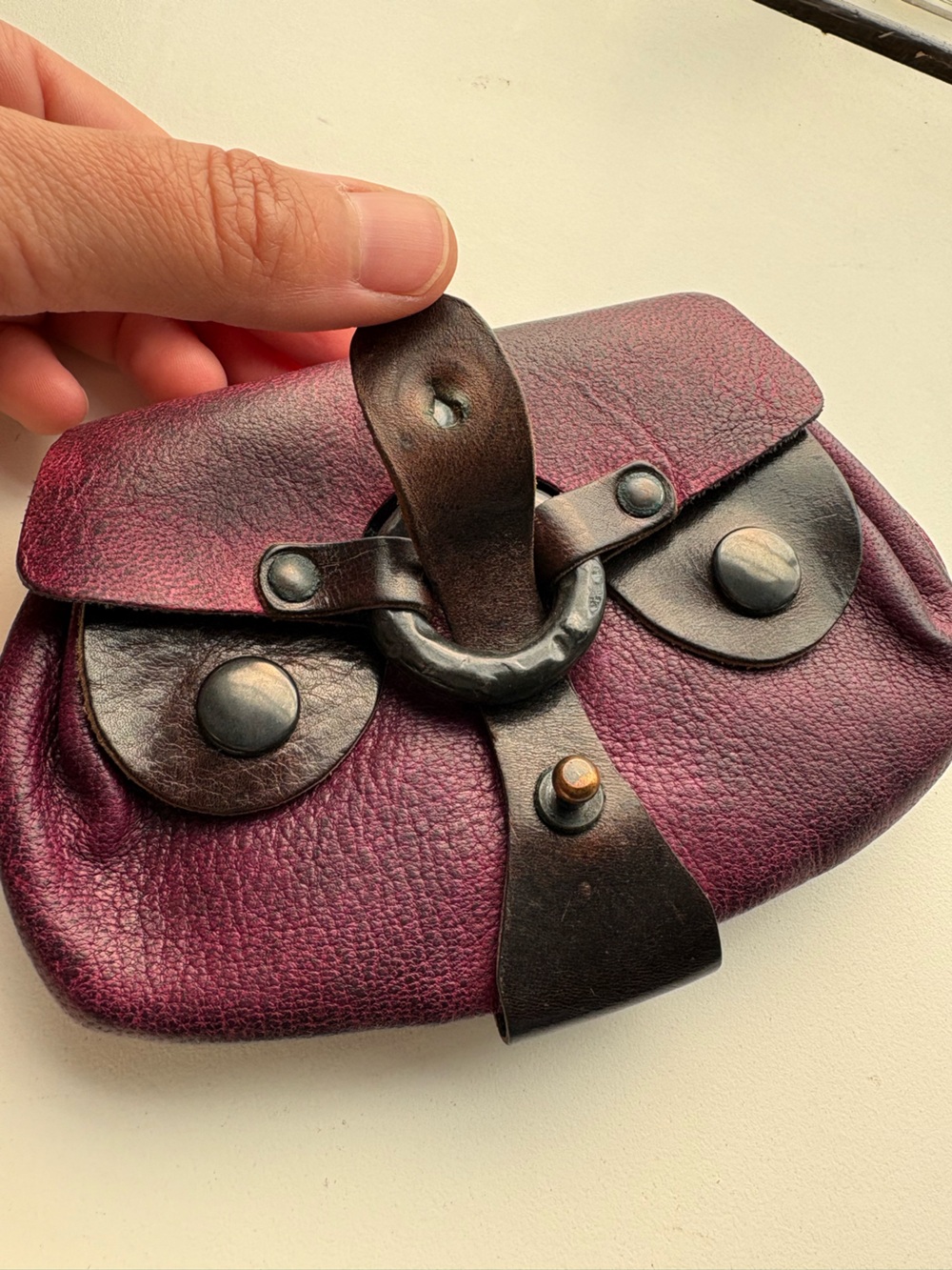 Diesel Vintage Purple Leather Medieval industrial Y2K coin purse wallet - Picture 8 of 16